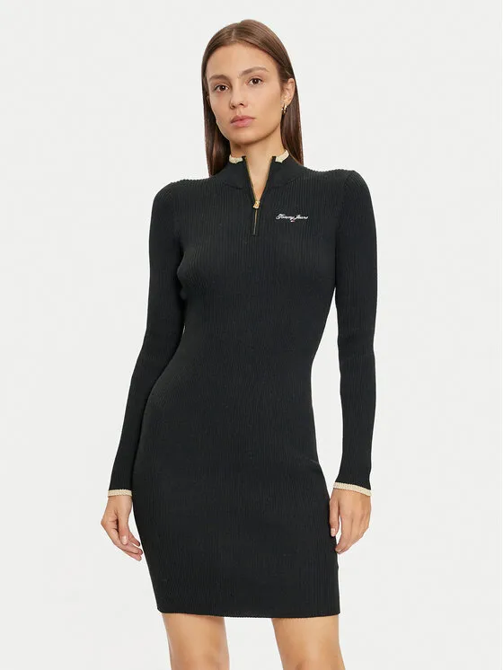 Strickkleid · Schwarz · Mini