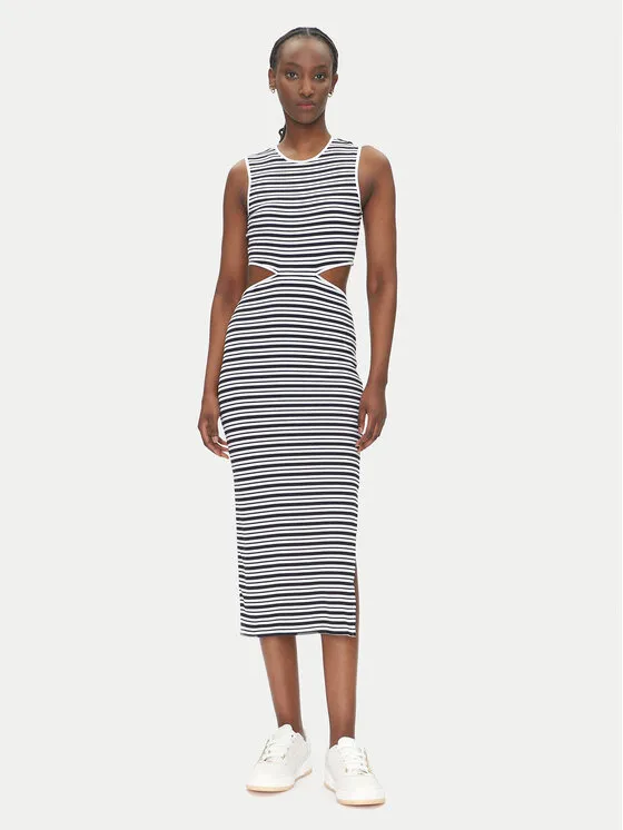 Strickkleid · Weiß · Midi