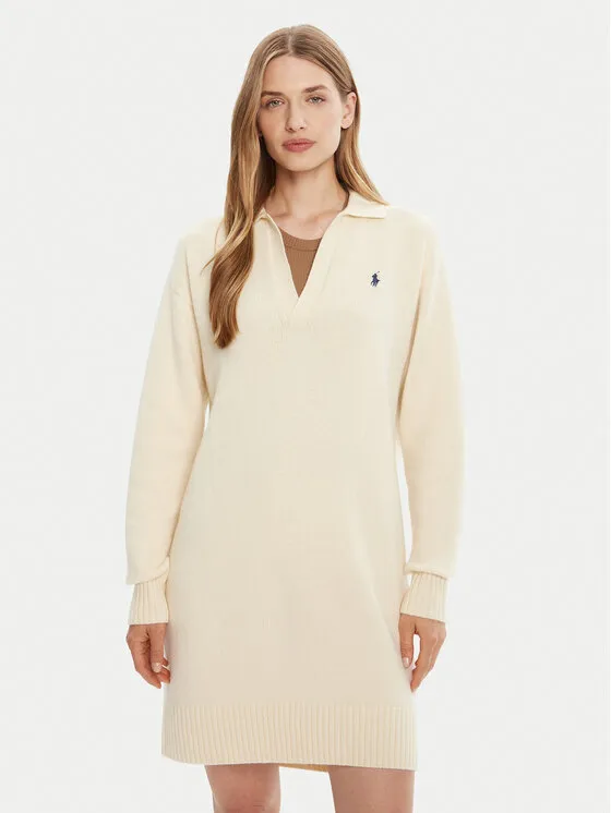 Strickkleid · Weiß · Mini