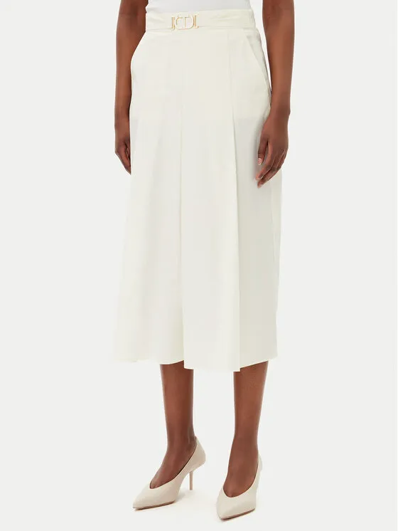 Trapezförmiger Rock · Beige · Midi