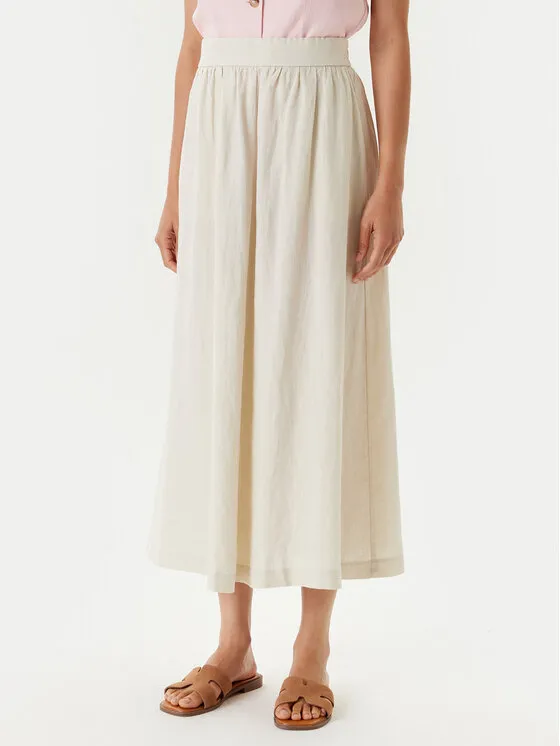 Trapezförmiger Rock · Beige · Midi