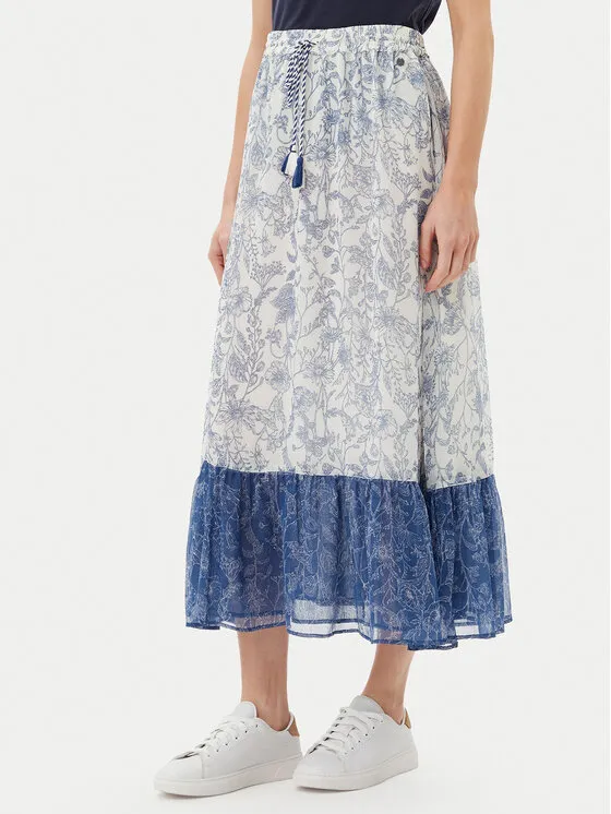 Trapezförmiger Rock · Blau · Midi