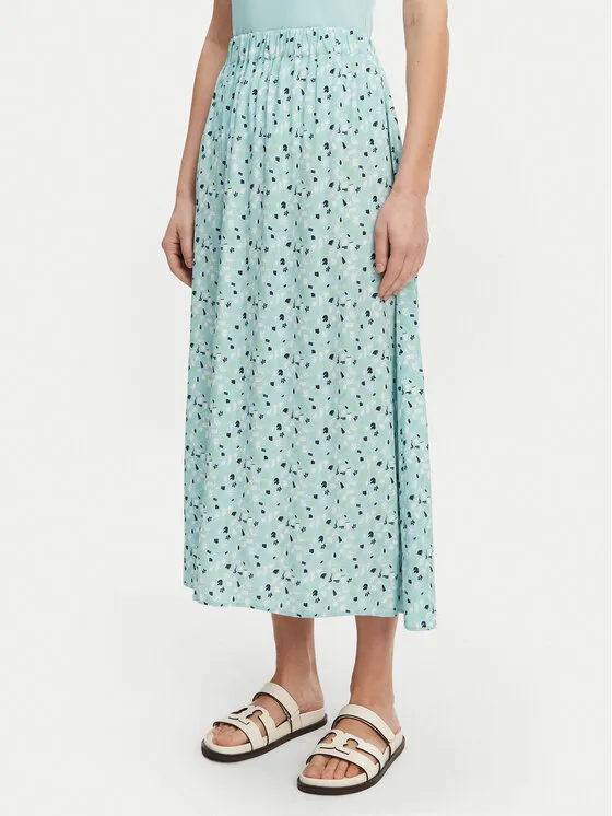 Trapezförmiger Rock · Blau · Midi