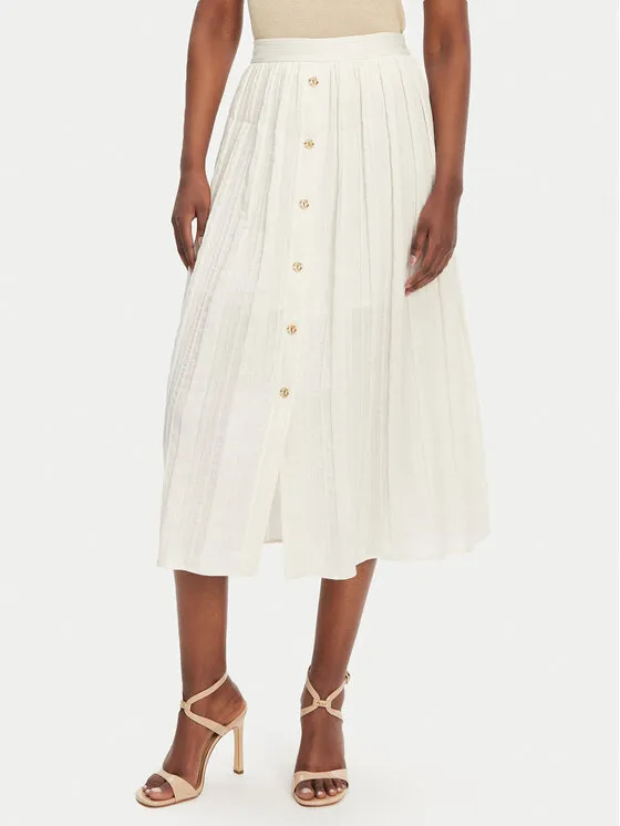 Trapezförmiger Rock · Écru · Midi