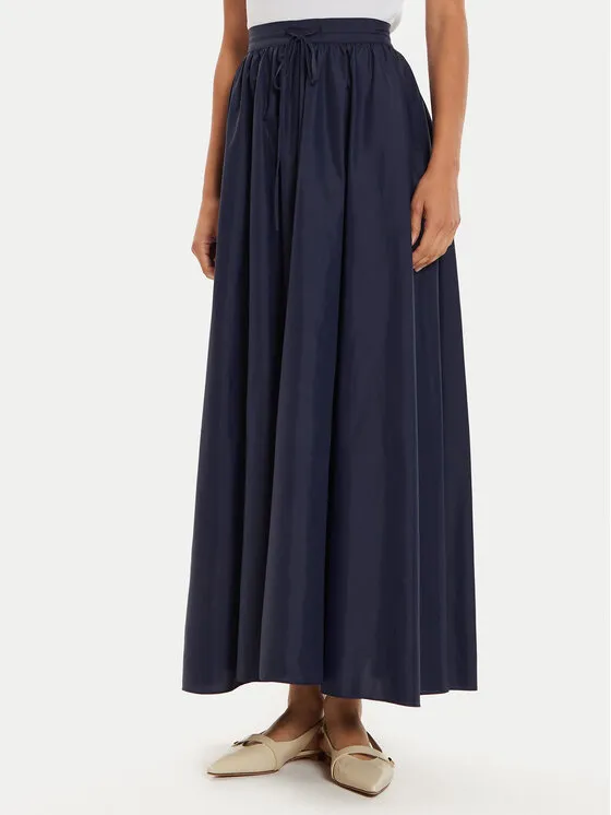 Trapezförmiger Rock · Dunkelblau · Maxi