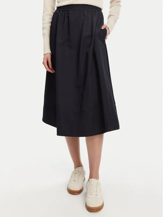 Trapezförmiger Rock · Dunkelblau · Midi