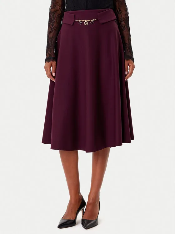 Trapezförmiger Rock · Dunkelrot · Midi