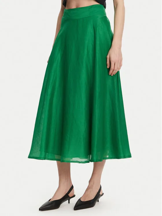 Trapezförmiger Rock · Grün · Midi