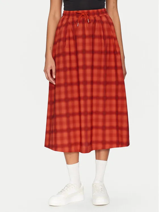 Trapezförmiger Rock · Rot · Midi