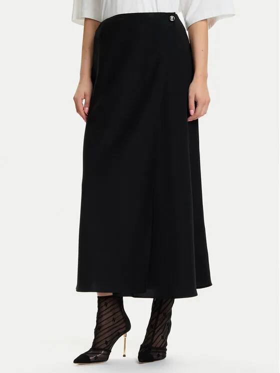 Trapezförmiger Rock · Schwarz · Midi