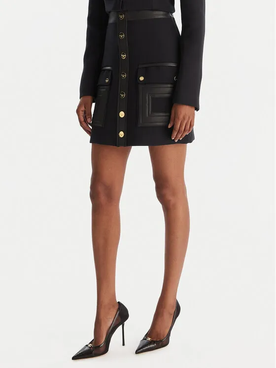 Trapezförmiger Rock · Schwarz · Mini