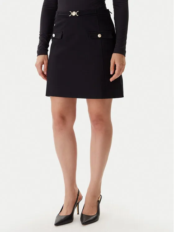 Trapezförmiger Rock · Schwarz · Mini