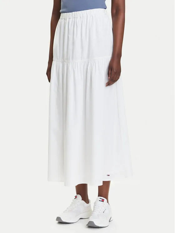 Trapezförmiger Rock · Weiß · Maxi