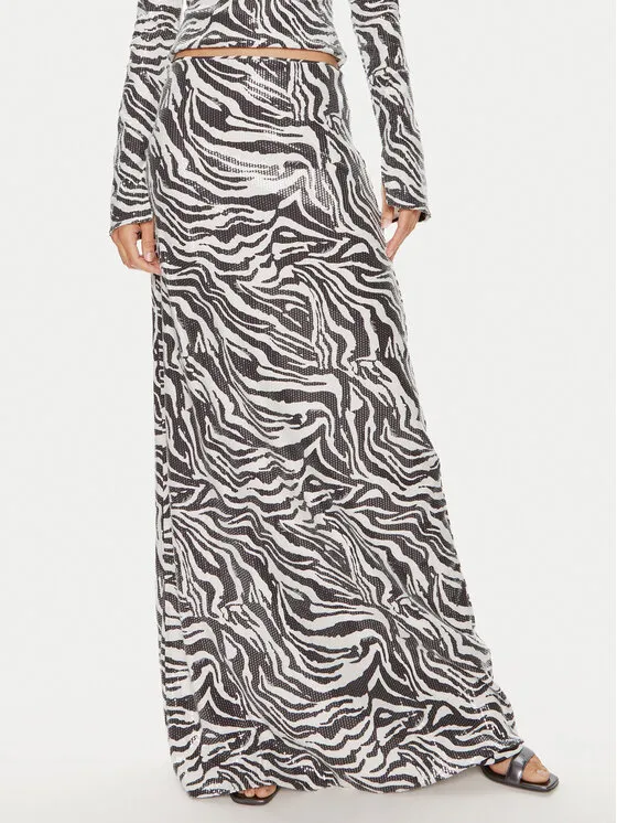 Trapezförmiger Rock · Weiß · Maxi