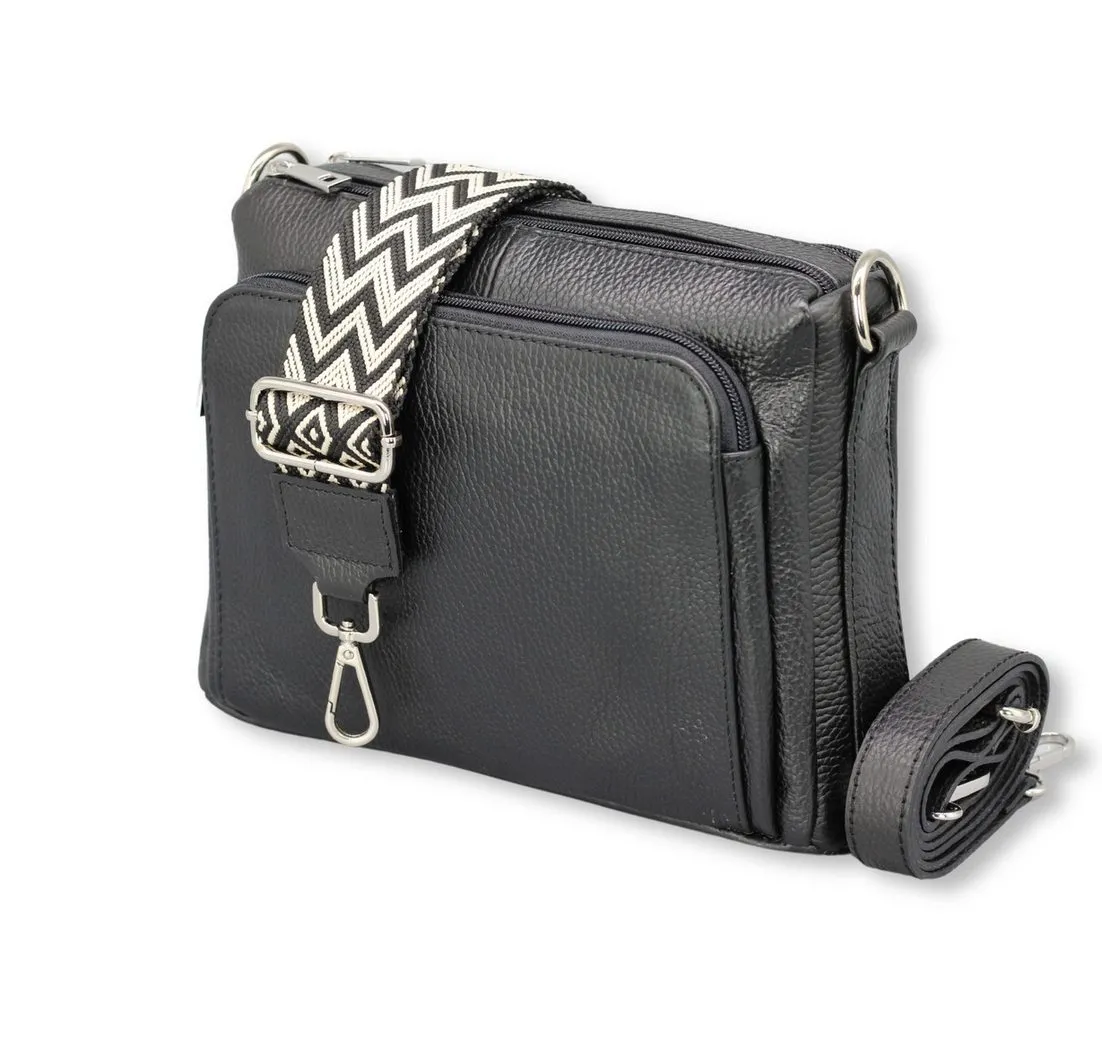Adel Bags Schultertasche BECKY Umhängetasche für Damen, Schultertasche aus Echtleder