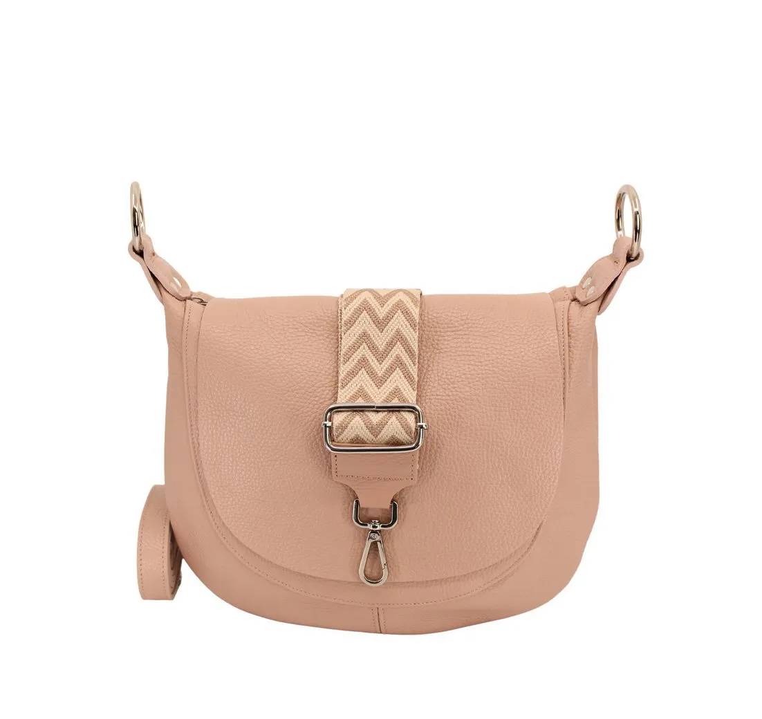 Adel Bags Schultertasche Kayla Ledertasche Made in Italy mit 2 Riemen, Zwei Tragegurte inklusive, Made in Italy