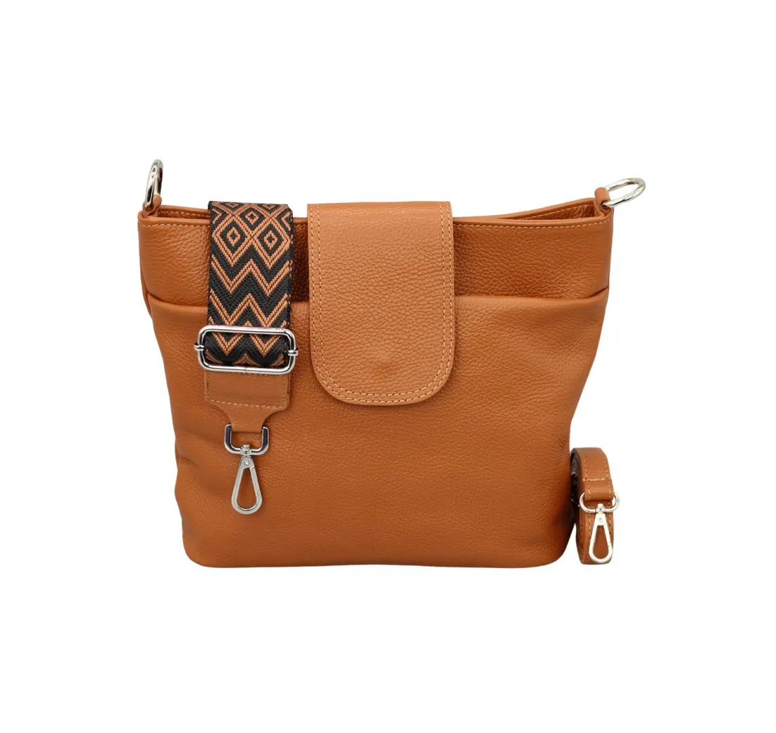 Adel Bags Schultertasche SARA Umhängetasche für Damen, Schultertasche aus Echtleder