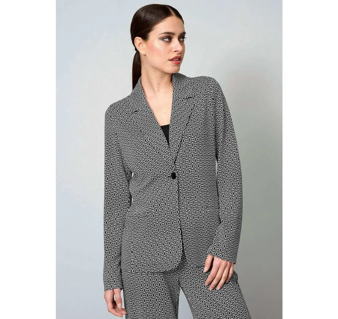 ALBA MODA Kurzblazer Blazer mit grafischem Print