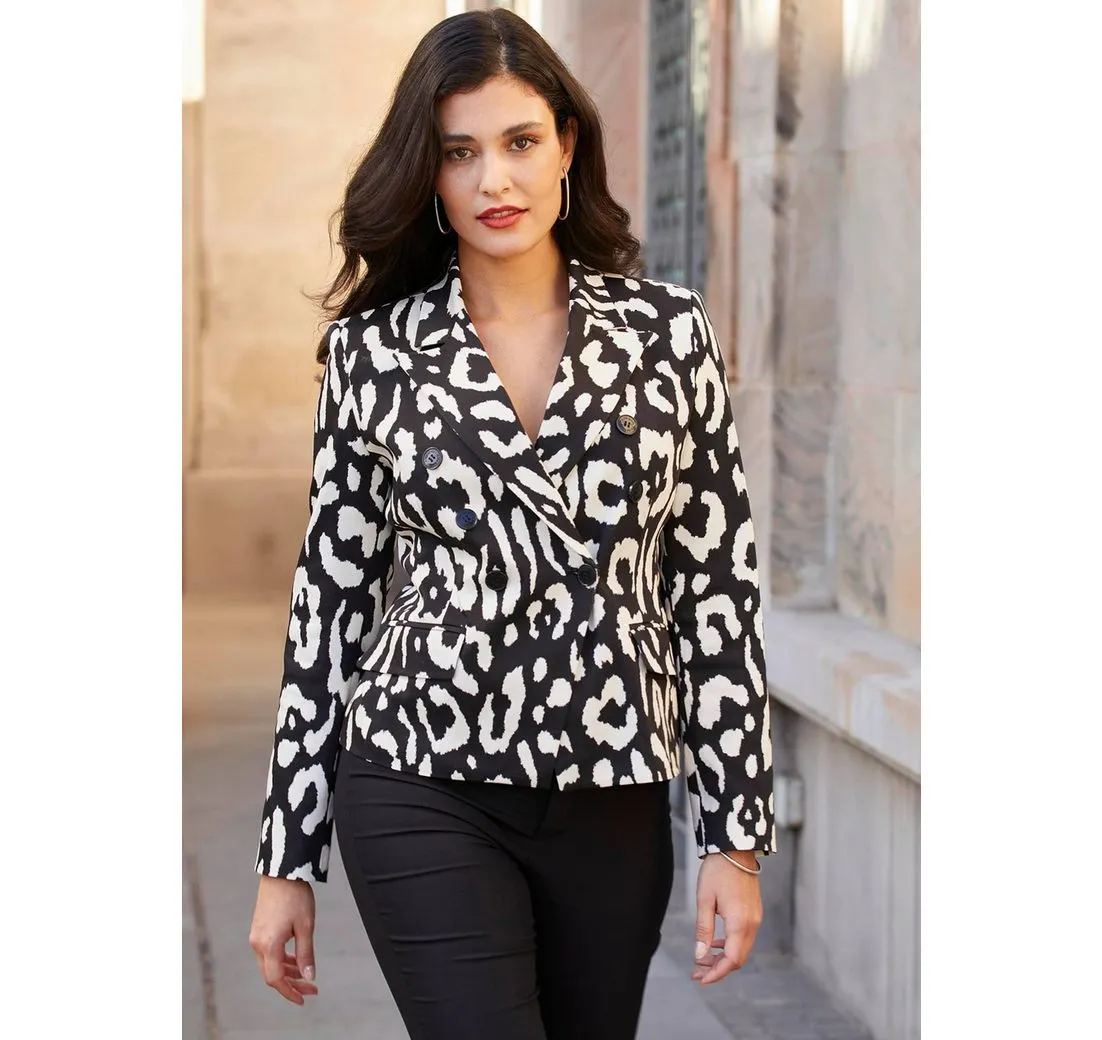 ALBA MODA Kurzblazer Kurzblazer im Animal-Look