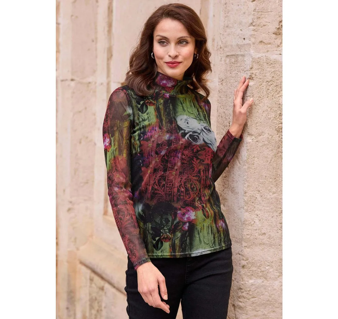 ALBA MODA Print-Shirt Mesh-Shirt