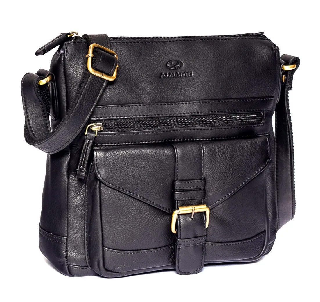 ALMADIH Handtasche Leder Damen Abby Umhängetasche Damentasche Schultertasche