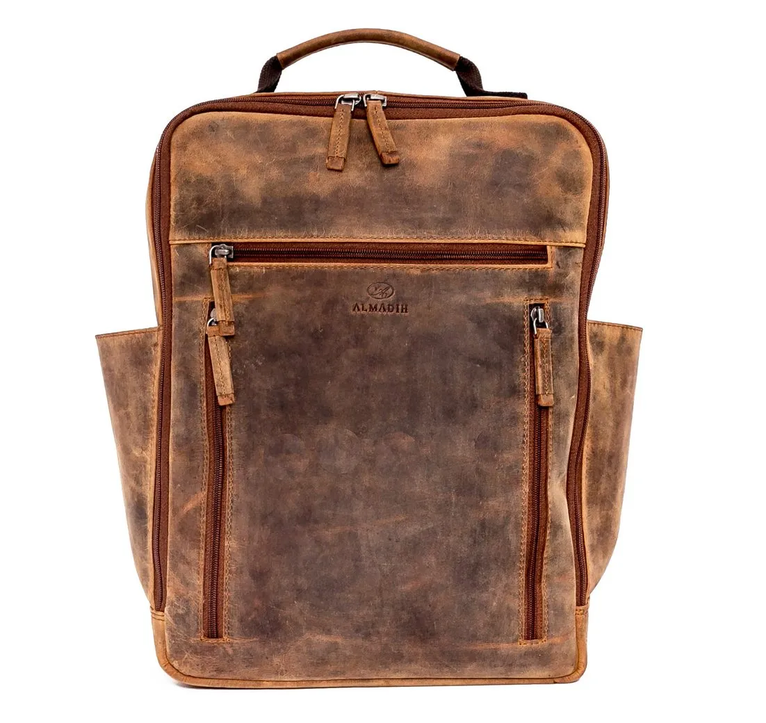 ALMADIH Schultertasche MOE Ledertasche 15 Zoll Laptop Tasche Reisetasche