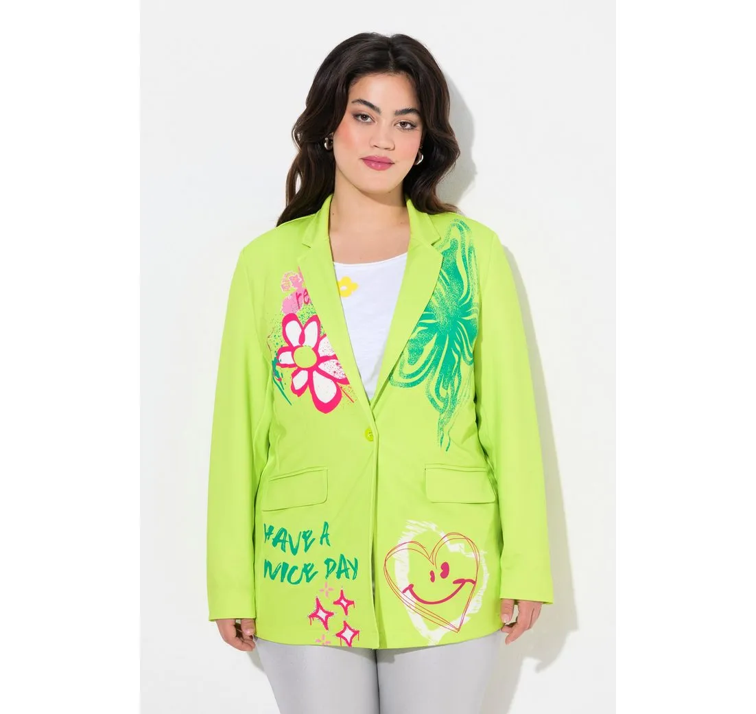 ANGEL OF STYLE Blusenblazer Blazer Scuba gemalter Druck