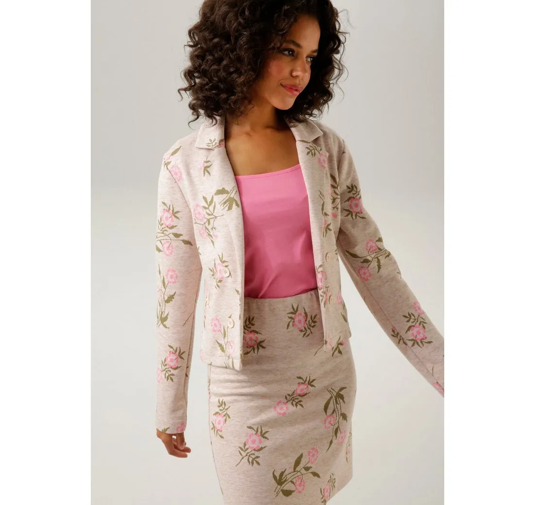 ANISTON CASUAL Kurzblazer mit ausdrucksvollem Blumenmuster