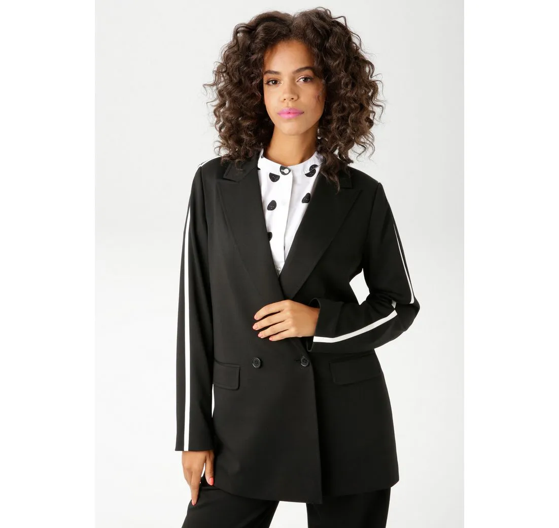 ANISTON CASUAL Longblazer mit trendigem Streifen an Schulter und den Ärmeln