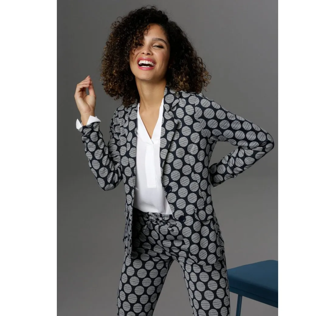 ANISTON SELECTED Jerseyblazer mit gestreiften Punkten