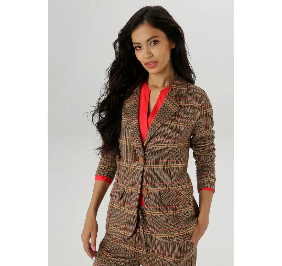 ANISTON SELECTED Jerseyblazer mit klassischem Hahnentritt- und Karomuster - NEUE KOLLEKTION
