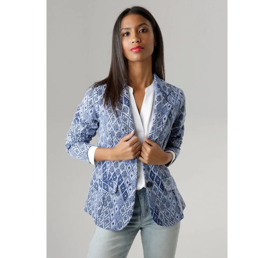 ANISTON SELECTED Kurzblazer aus strukturiertem Jacquard