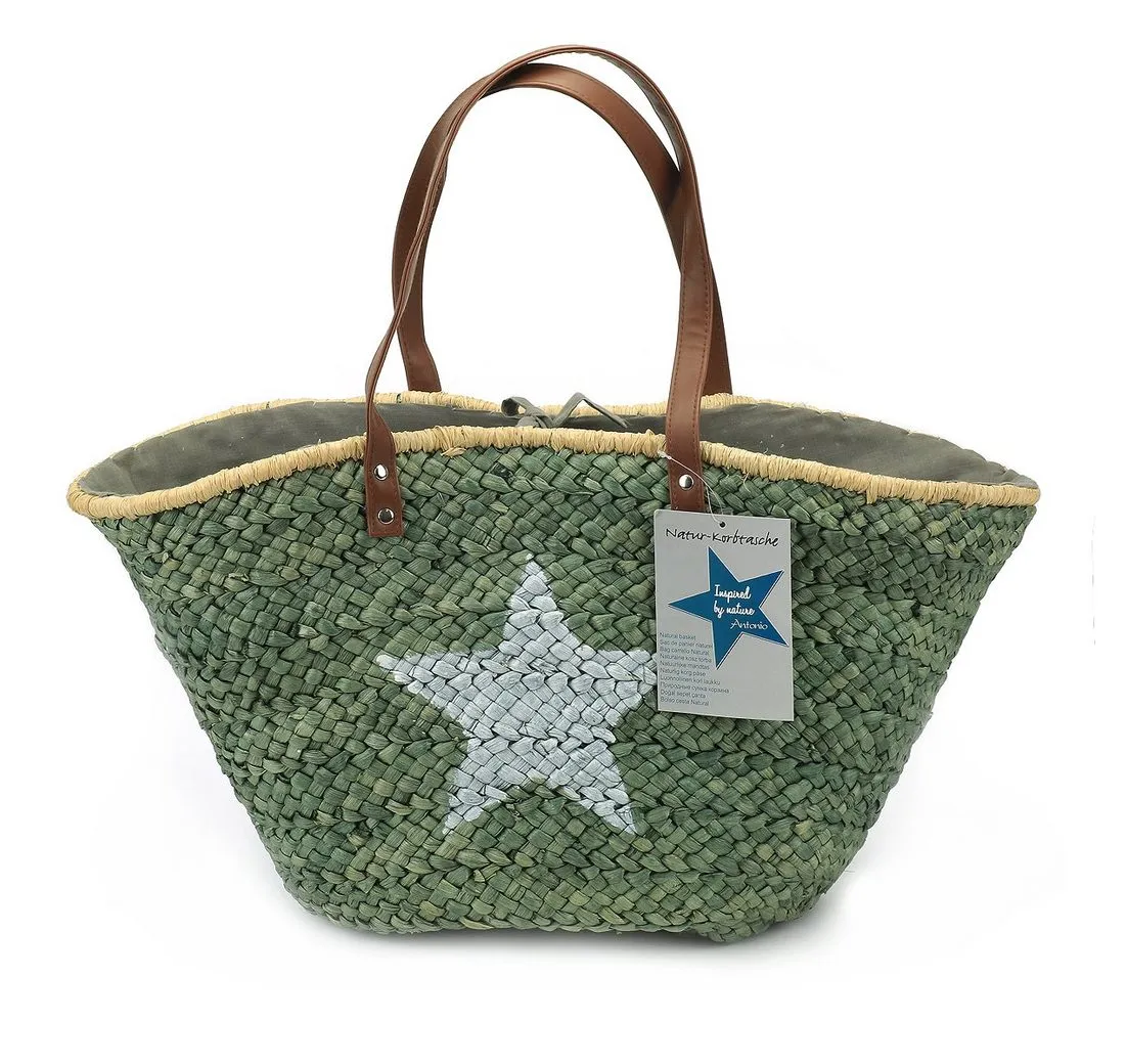 Antonio Korbtasche Farbauswahl - Flechttasche Stern Korbtasche Shopper Ibiza