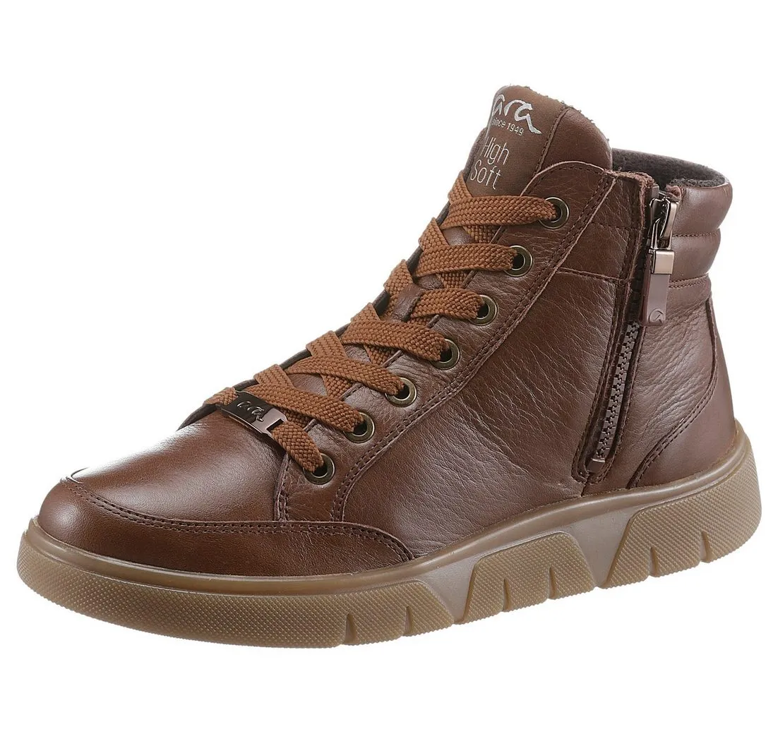 ARA ROM Schnürboots, Stiefelette, Bequemschuh mit Reißverschluss