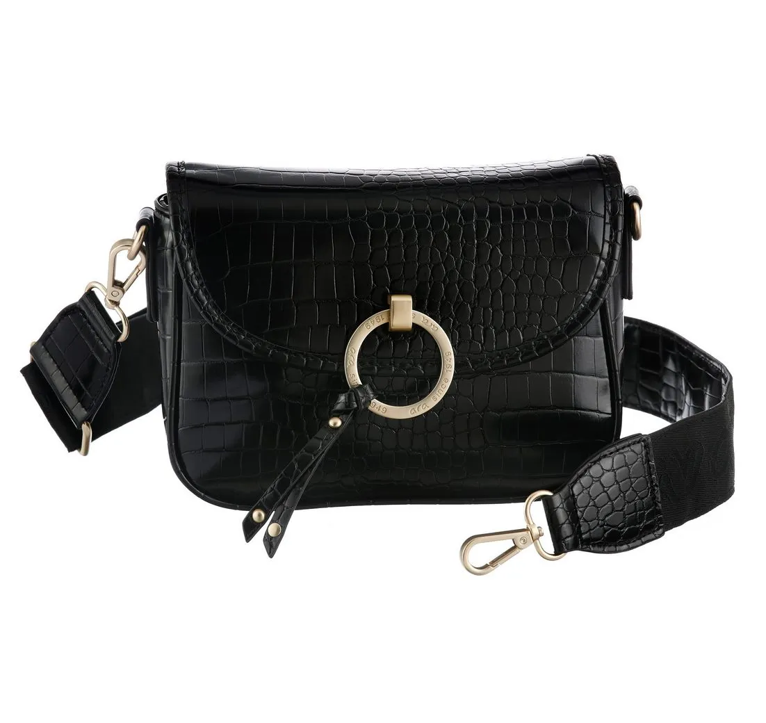 Ara Schultertasche BELLA, Schultertasche, Abendtasche mit Kroko-Prägung