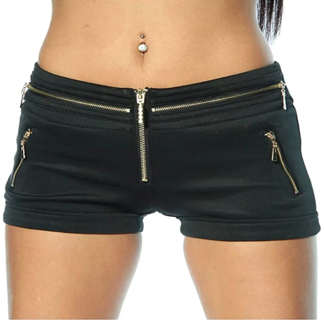 ATIXO Hotpants Kurze Hose Shorts Hotpants mit Reißverschlüssen