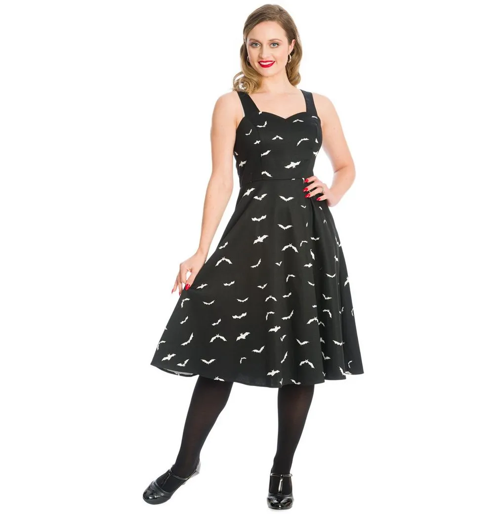 BANNED A-Linien-Kleid Batty For You Retro Swingkleid Vintage Goth Fledermaus