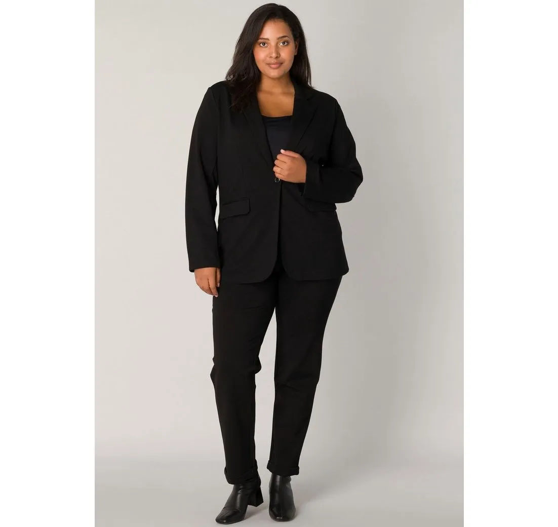 BASE LEVEL CURVY Jerseyblazer mit Taschenklappen