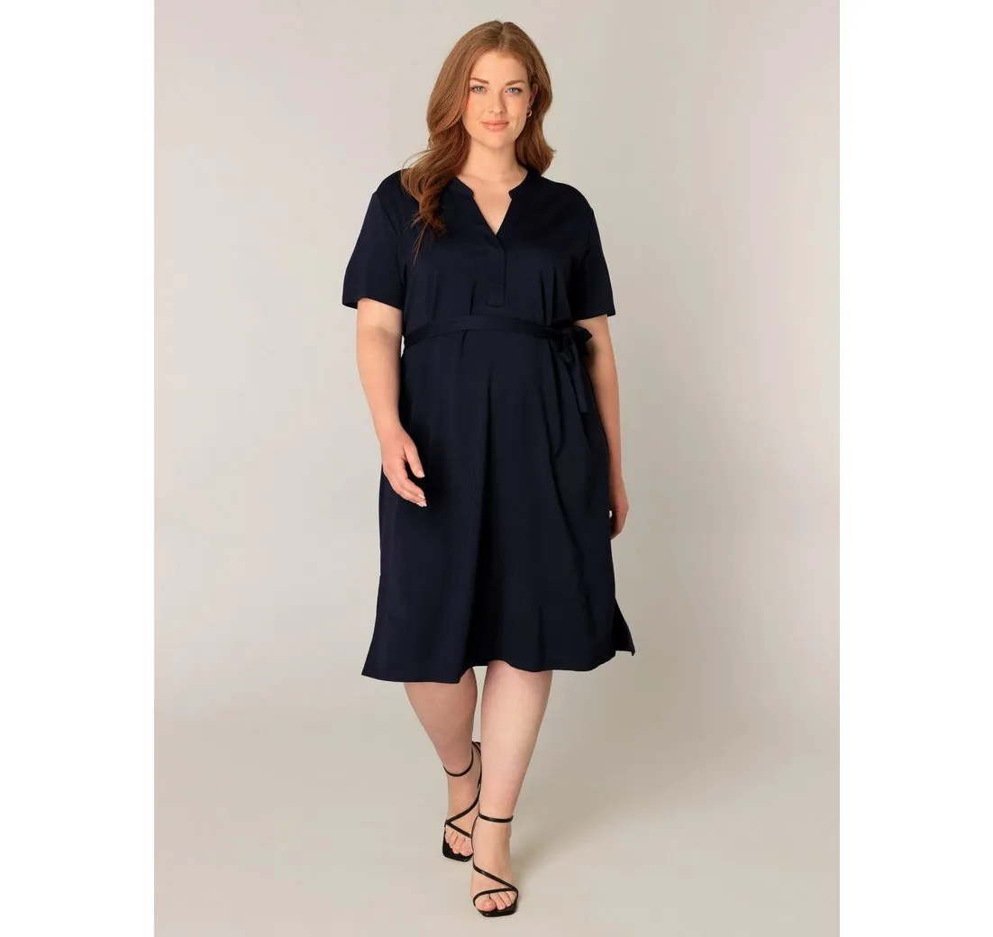 BASE LEVEL CURVY Sommerkleid mit Bindegürtel
