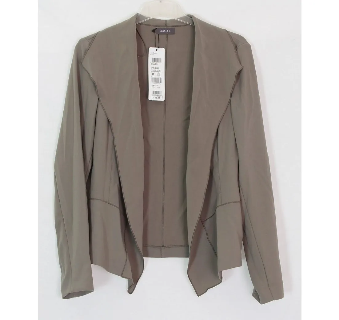 BASLER Jackenblazer Cardigan Blazer Jacke olive grün mit Reverskragen