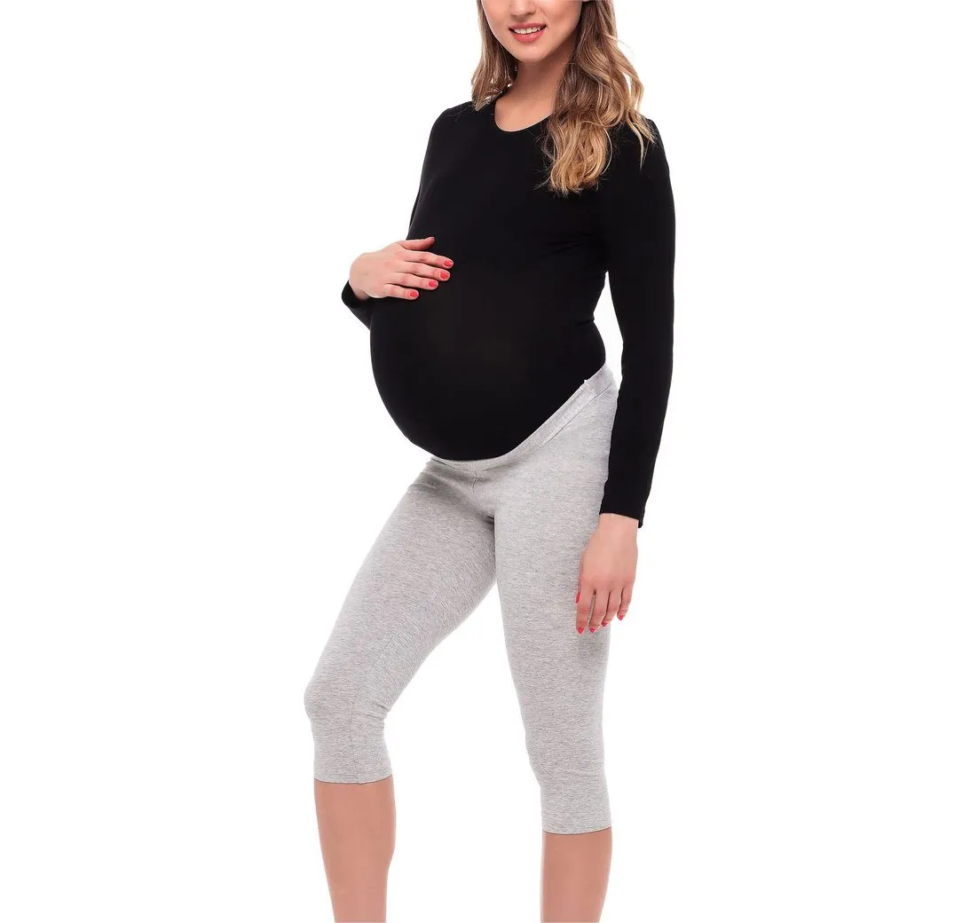 BE MAMMY Umstandsleggings 3/4 Umstandsleggings aus Viskose BE20-254 (1-tlg) elastischer Bund