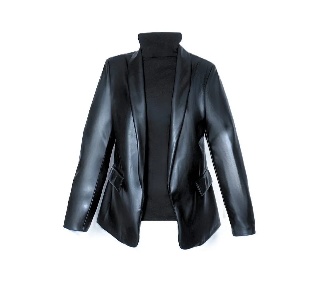 BE NOBLE Lederblazer Düsseldorf Eleganter Lederblazer aus hochwertigem Kunstleder
