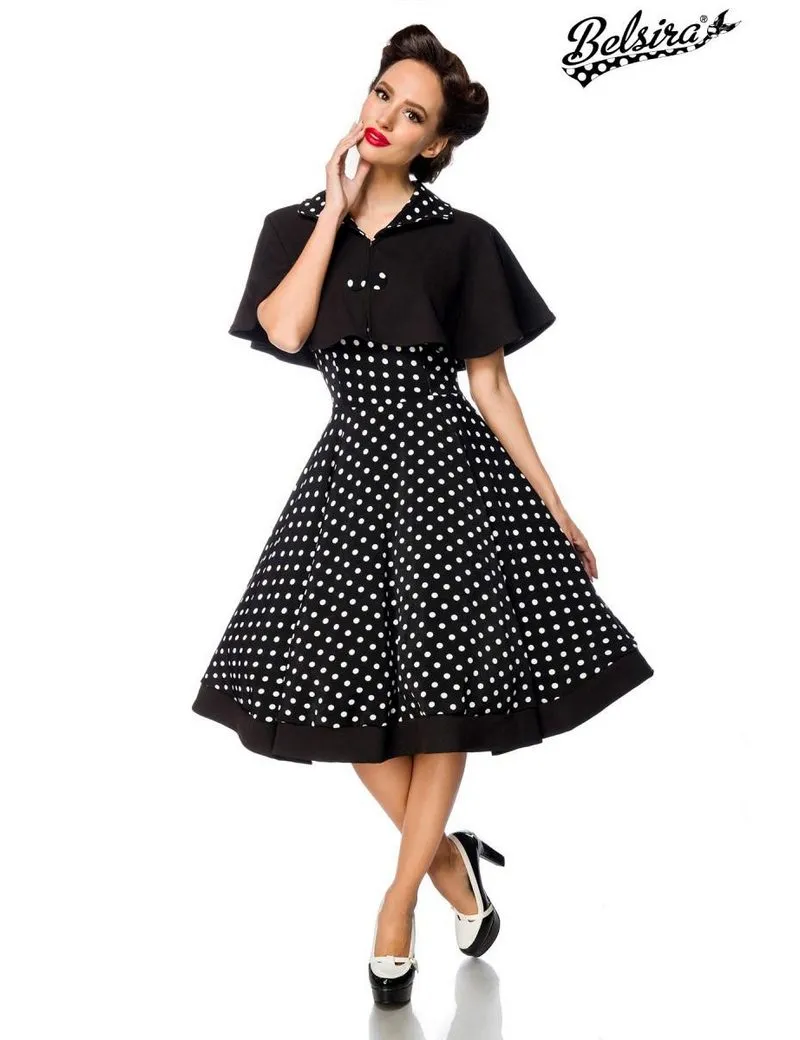 BELSIRA Trachtenkleid Belsira Swing-Kleid mit Cape - (4XL,3XL)