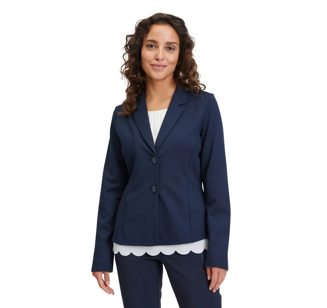 BETTY BARCLAY Jackenblazer Betty Barclay Jerseyjacke mit Knöpfen Kragen