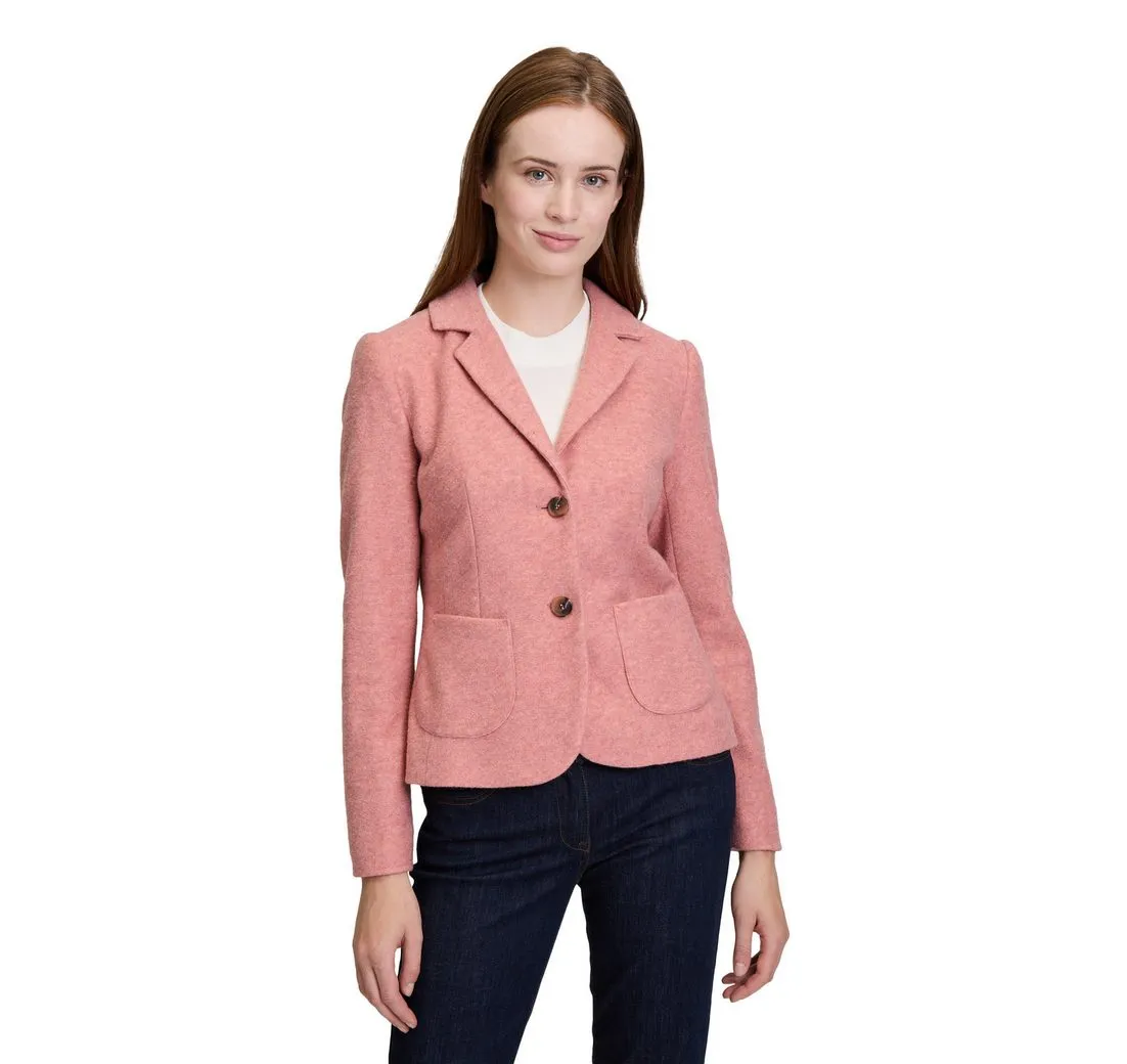 BETTY BARCLAY Kurzblazer Damen Wollblazer mit aufgesetzten Taschen Material