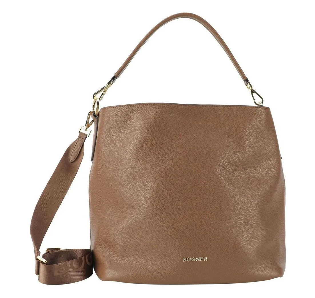 BOGNER Schultertasche Jessi Hobo Bag (Set, 2-tlg), aus echtem Rindsleder