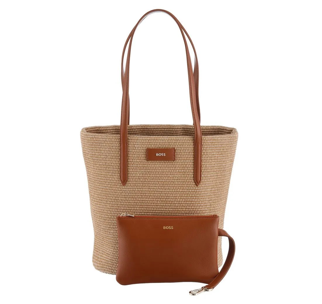 BOSS Henkeltasche Palmah TOTE B, Basttasche, Umhängetasche, Shopper mit großen Tragegriffen
