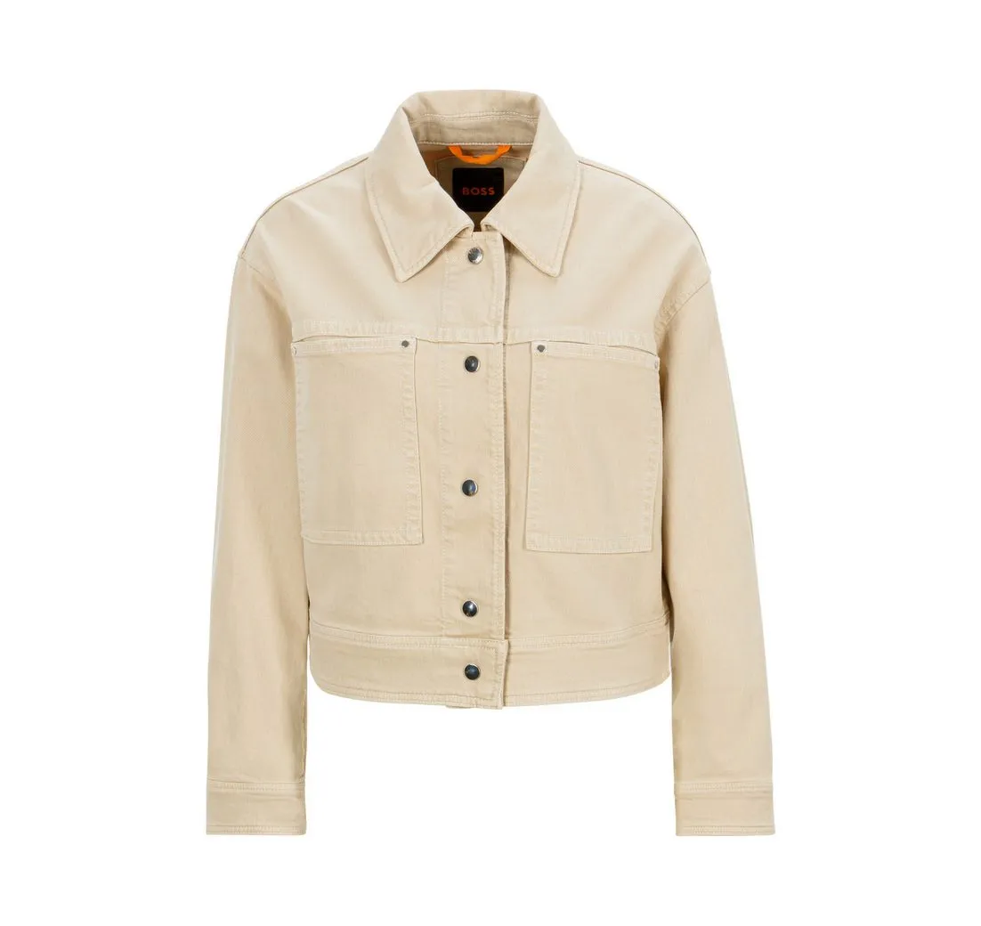 BOSS ORANGE Kurzblazer Jelt-D Premium Damenmode im Biker-Style, cropped