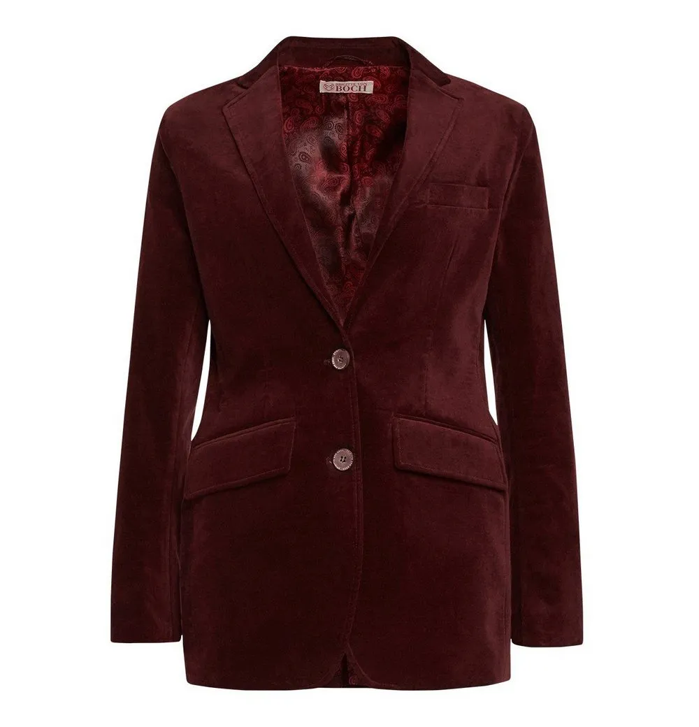 BRIGITTE VON BOCH Kurzblazer Lennon Samt-Blazer burgund