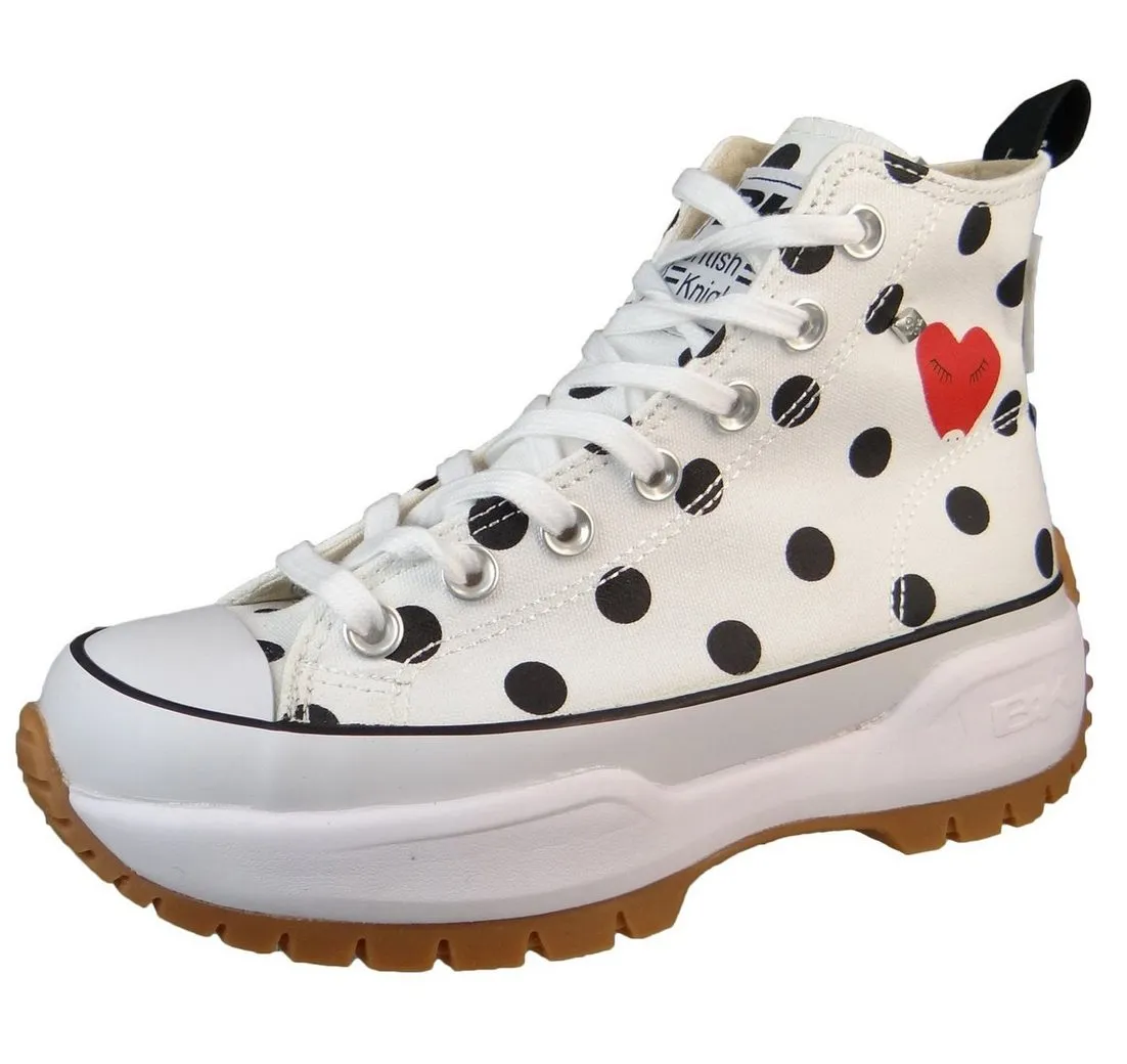 BRITISH KNIGHTS B49-3714 02 White/Black Polkadot/Heart Sneaker
